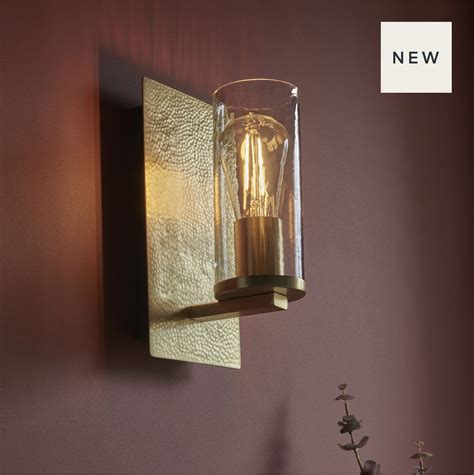 Malton Luxury Hammered Brass Industrial Wall Light Lightbox