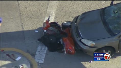 Motorcyclist In Critical Condition Following Crash In Miami Wsvn