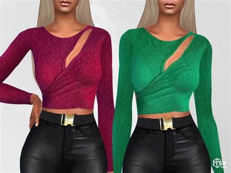 The Sims Resource Melanie Long Sleeve Tops