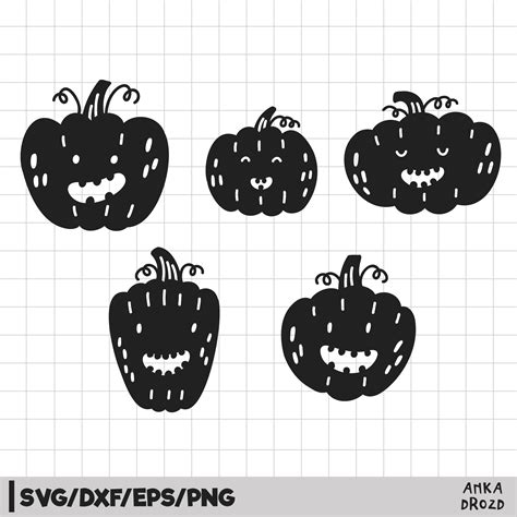 Halloween Pumpkin Character Face Silhouette Svg Dxf | Inspire Uplift