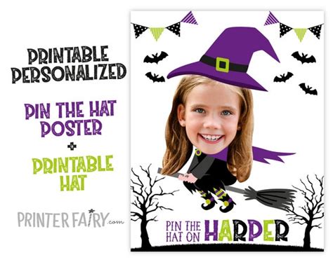 Pin The Hat Game Halloween Birthday Party Halloween Party Decorations