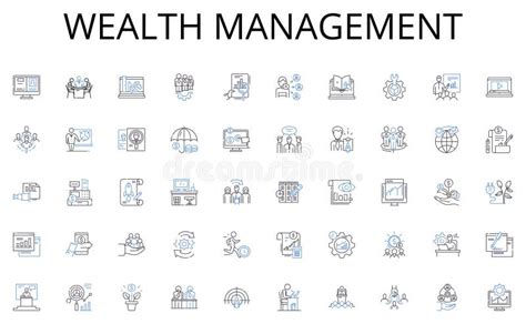 Wealth Management Line Icons Collection Investments Portfolio