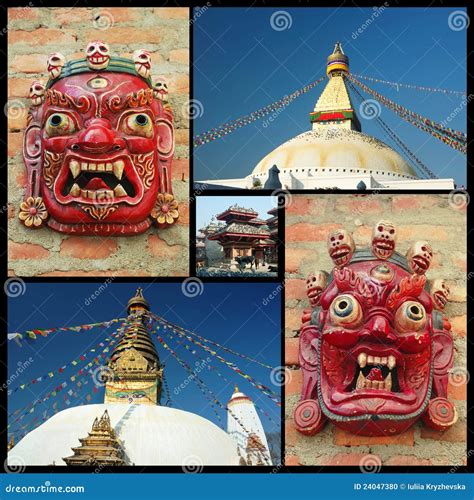 Collage Of Kathmandu Landmarks , Nepal Stock Photo - Image: 24047380