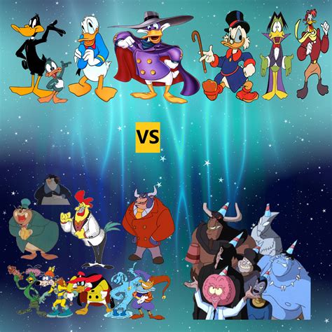 Cartoon Duck Heroes Vs Dw And Freakazoid Villains By Darkwinghomer On