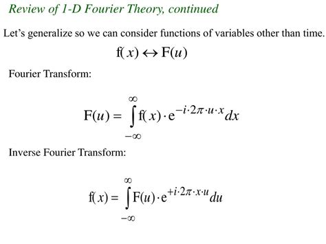 Ppt Lecture Imaging Theory One Dimensional Fourier