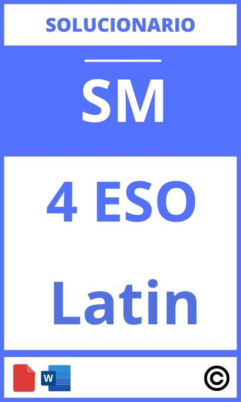 Solucionario Latín 4 Eso Sm Savia PDF