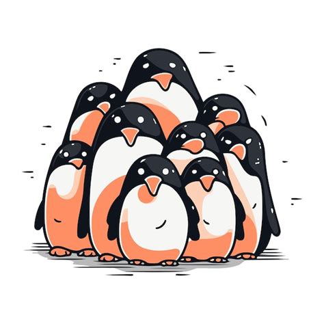 Premium Vector Penguins Cute Cartoon Penguins Vector Illustration