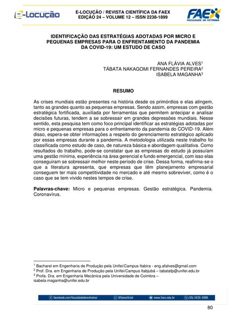 Pdf Identifica O Das Estrat Gias Adotadas Por Micro E Pequenas