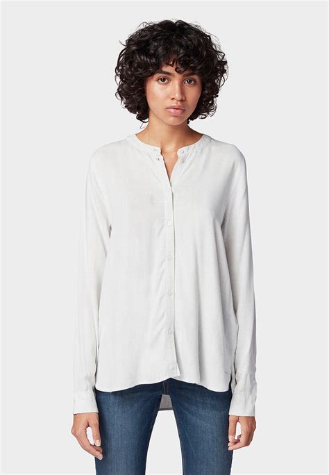 Блуза Tom Tailor Denim, цвет: белый, TO793EWGXBN5 — купить в интернет ...