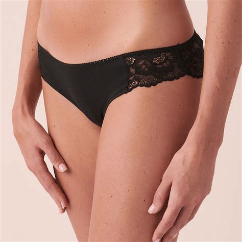 Buy La Vie En Rose Cotton And Scalloped Lace Detail Bikini Panty Online