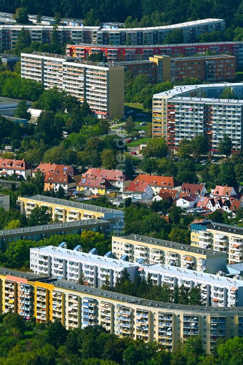 Gera Aus Der Vogelperspektive Plattenbau Hochhaus Wohnsiedlung An