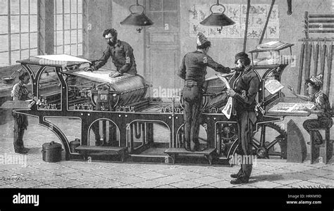 Steam Powered Printing Press 19th Century Stock Photo 135042697 Alamy