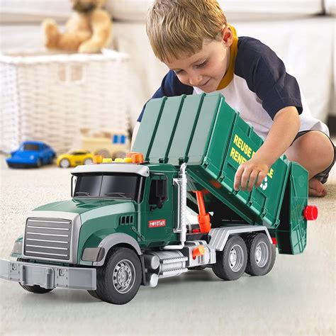 Gold Toy Jumbo Take Apart Friction Powered Side Dump Recycling Garbage