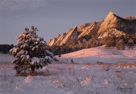 Boulder Flatirons Colorado Winter Scene Flatirons Photo | Etsy