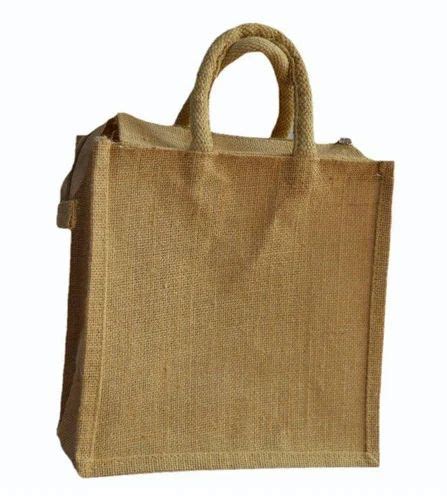 Golden Brown Plain Jute Lunch Bag Size Dimension 12x12x4Inch At Rs 65