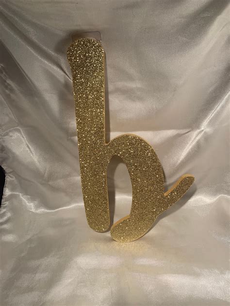 Large Gold Glitter Lowercase Letter b Wall Decor | Etsy