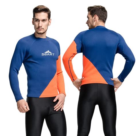 Sbart 2mm Neoprene Wetsuit Tops Man Rashguard Swim Shirts Men Long Swim