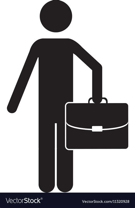 Businessman With Briefcase Icon Image Royalty Free Vector