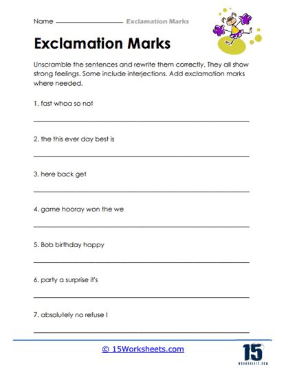 Exclamations Worksheets - 15 Worksheets.com