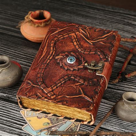 Hocus Pocus Book Of Spells Leather Journal Blank Book Wiccan Pagan