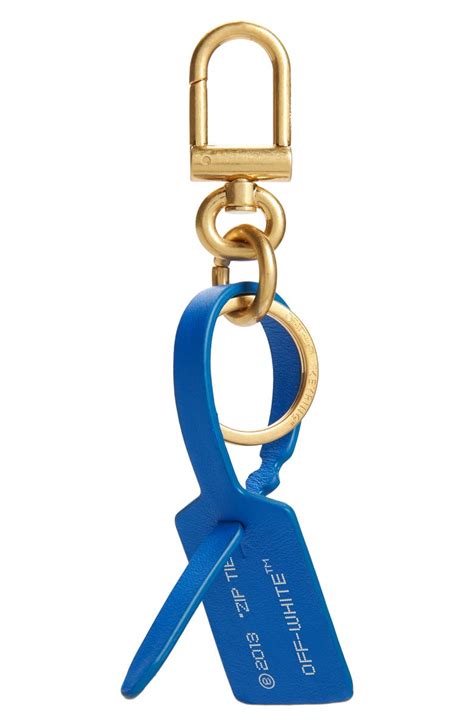 Off White Leather Zip Tie Key Ring Nordstrom