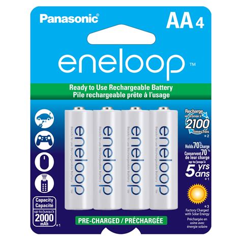 Panasonic Eneloop AA 4 Pack 2000mAh Pre Charged Ni MH Batteries