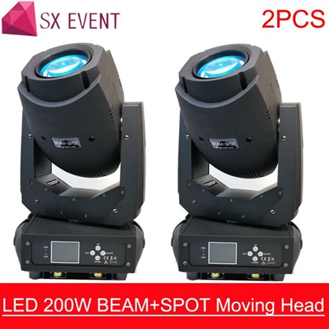 2PCS 200W LED Lyre Moving Head Light Beam Spot Wash 3in1 Light Party