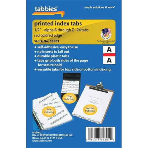 Tabbies Computer Printout Index Tabs