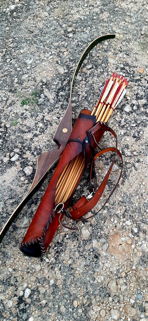 Leather Quiver Side Stalking Traditional Archery Back Quiver Etsy