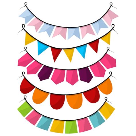 Premium Vector Bunting Colorful Flag Vector Set