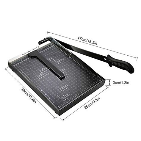 Paper Trimmer, A4 Paper Cutter Guillotine with Heavy Duty Gridded Base Cut Length 12 Sheets ...