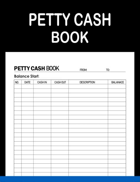 Buy Petty Cash Book Petty Cash Receipt Log Book Ledger With Track