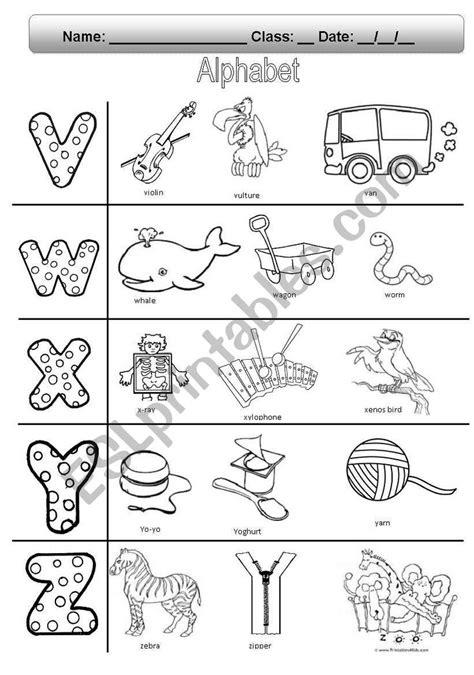 Cont Alphabet V W X Y Z But Updated Much Better Now Back To School Worksheets Fun Worksheets