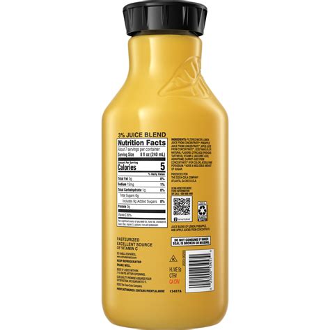 Minute Maid Zero Sugar Pineapple Nc Bottle 52 Fl Oz