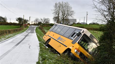 School bus overturns with children inside in icy conditions in Co