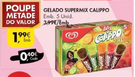 Promo O Gelado Supermix Calippo Unid Em Pingo Doce