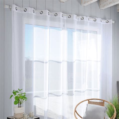 Voilage grande largeur œillets 300 x 280 cm Monna Blanc Rideau