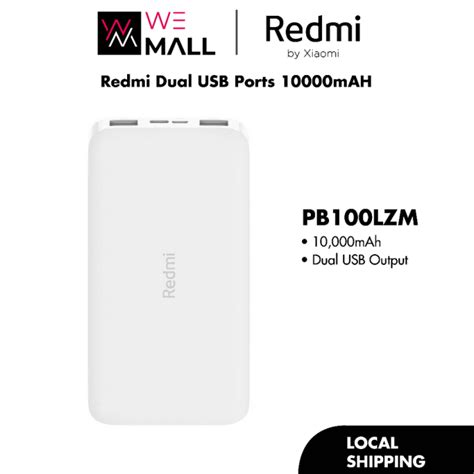 Redmi Powerbank 10000mAh Portable Charger Mi Power Bank Dual Port ...