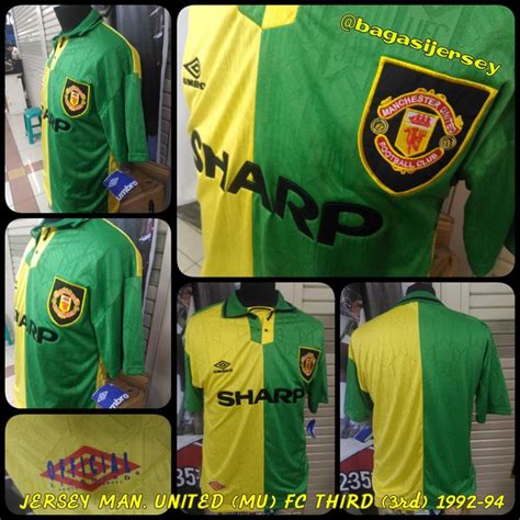 Jual Jersey Retro Manchester United FC 3rd Hijau Kuning 1992 1994