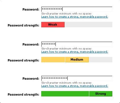 Password strength meter UI