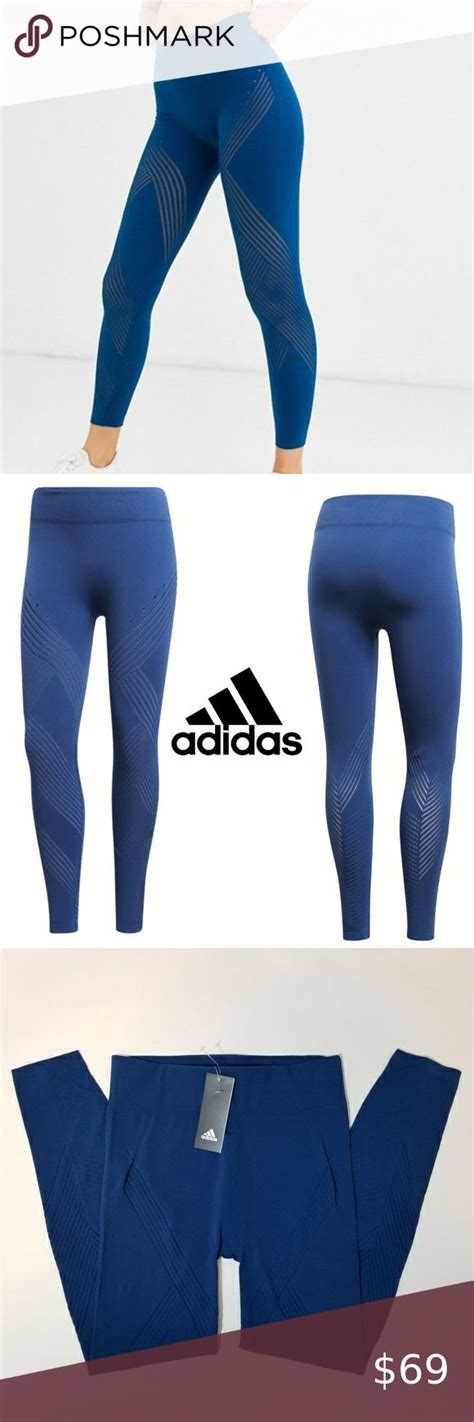 Adidas Warp Knit High Rise Tights Legend Marine L Pants For Women