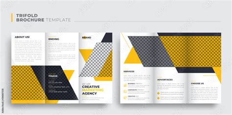 Abstract Business Trifold Brochure Template Design Set Of Modern