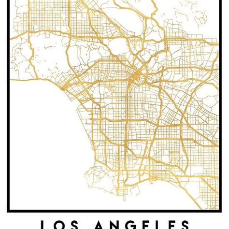 Los Angeles City Street Map Art