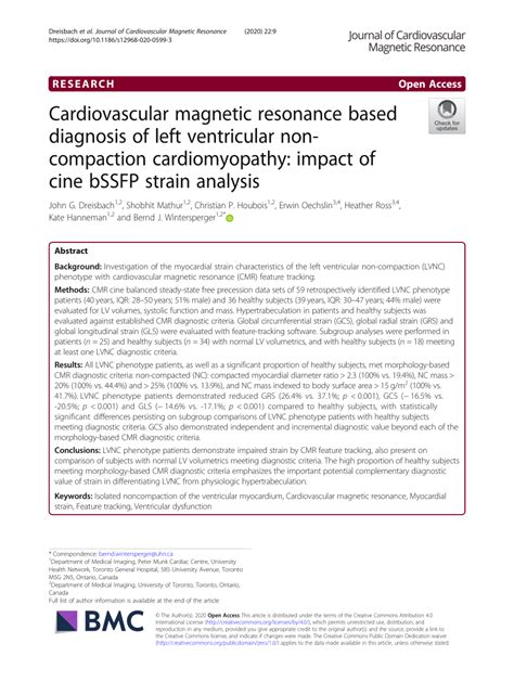 Pdf Cardiovascular Magnetic Resonance Based Diagnosis Of Left