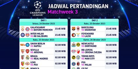 Jadwal Live Streaming Liga Champions 2023 2024 Pekan Ketiga Di Vido 24