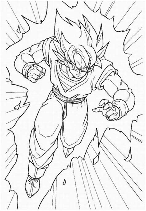 Goku Super Saiyan Form In Dragon Ball Z Coloring Page Kids Play Color