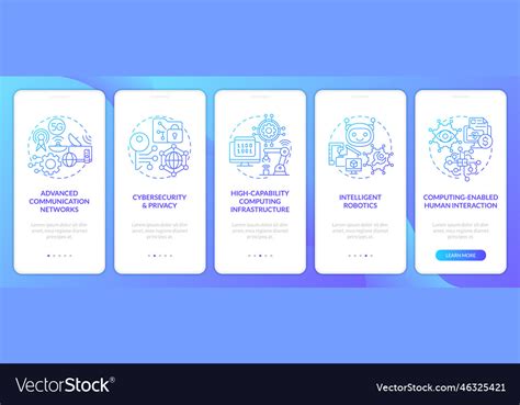 Governmental It Funding Blue Gradient Onboarding Vector Image