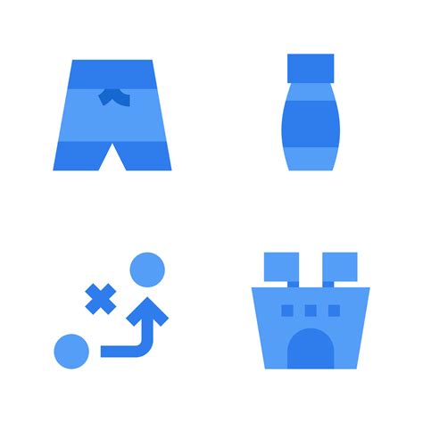 Sports icons set. Pants, bottle, strategy, stadium. Perfect for website