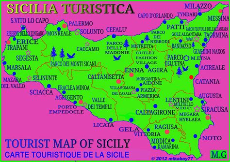 Mappa Turistica Della Sicilia Tourist Map Of Sicily Carte Flickr