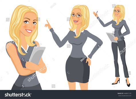 Blonde Business Woman Cartoon